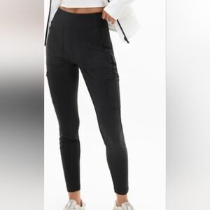 Athleta Black Headlands Hybrid High RiseCargo Leggings Size 0